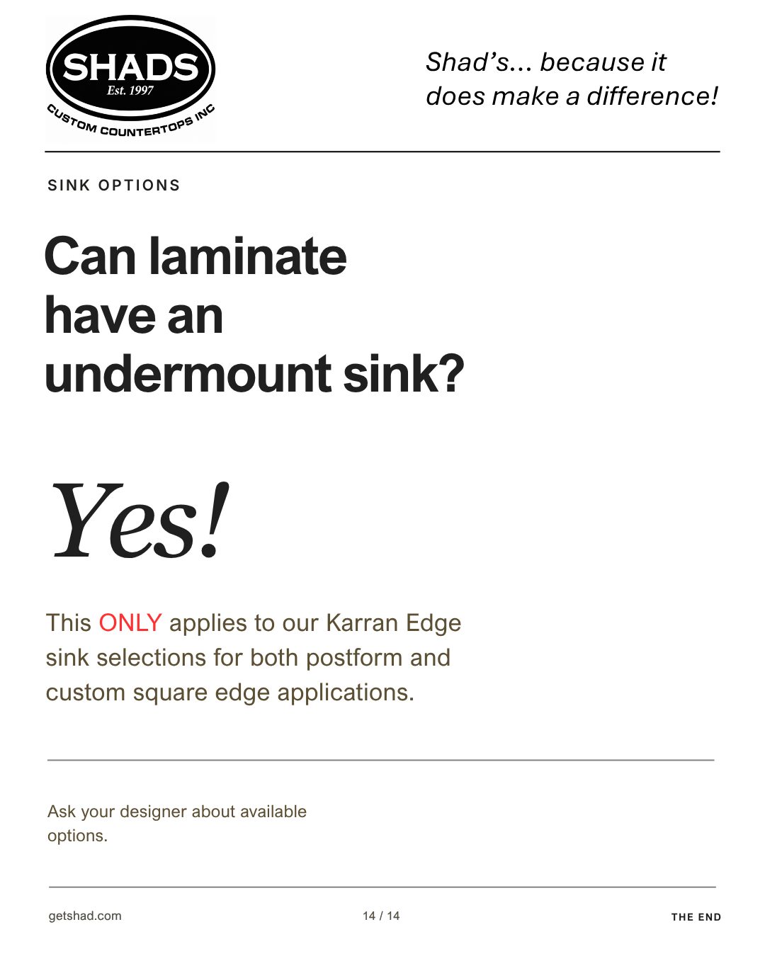 Infographic on integrated sink
